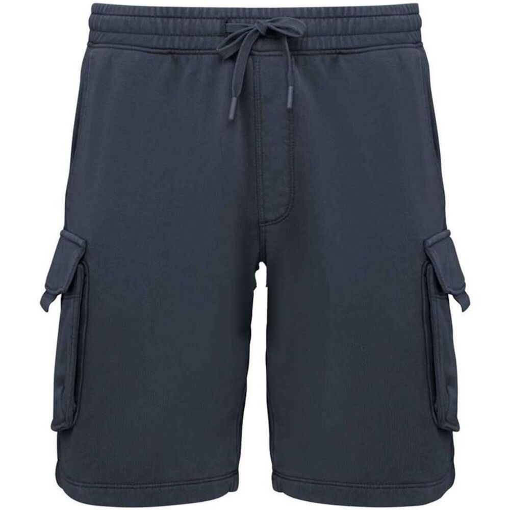 Native Spirit Mens French Terry Washed Cargo Shorts / Washed Navy